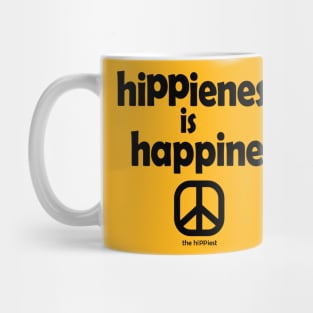 Hippieness Is Happieness (Black Ink) Mug